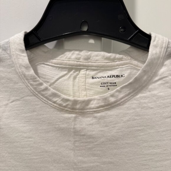 NEW Banana Republic S Cozy Slub Tee White Crewneck Tshirt Short Sleeve Small Top - Picture 4 of 13